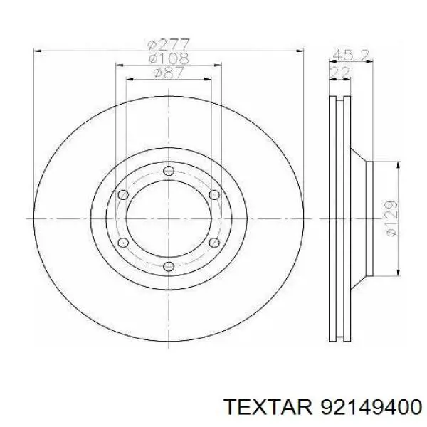 92149400 Textar freno de disco delantero