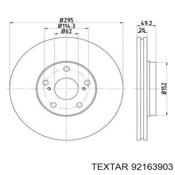 92163903 Textar freno de disco delantero