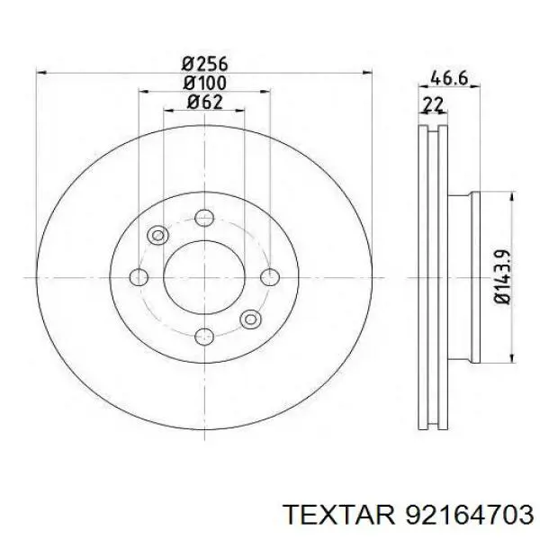 92164703 Textar freno de disco delantero