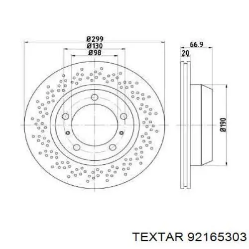 92165303 Textar disco de freno trasero