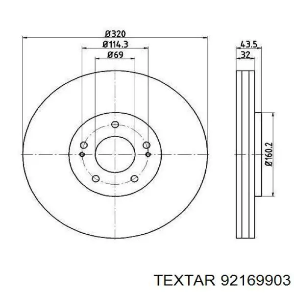 92169903 Textar freno de disco delantero