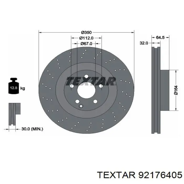 92176405 Textar freno de disco delantero