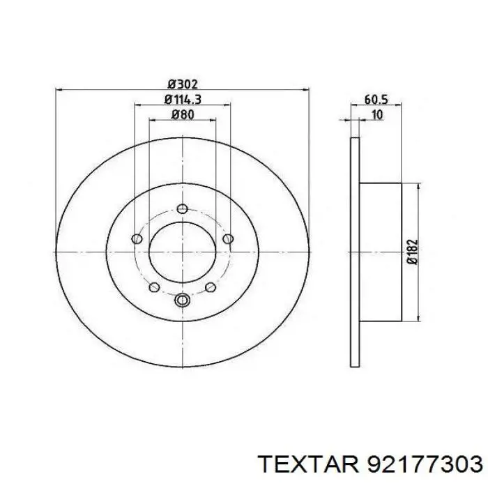 92177303 Textar disco de freno trasero