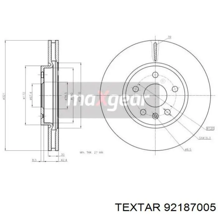 92187005 Textar freno de disco delantero