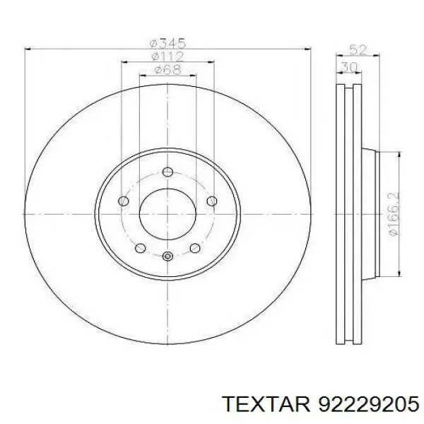 92229205 Textar freno de disco delantero