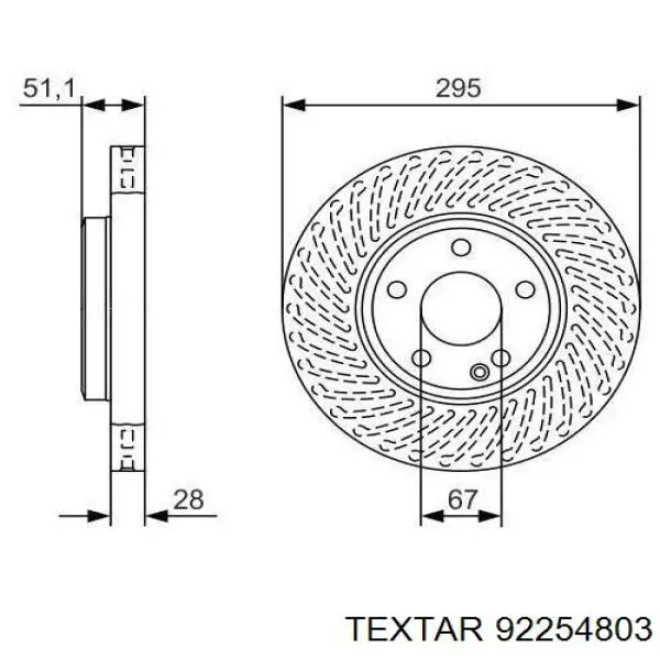 92254803 Textar freno de disco delantero