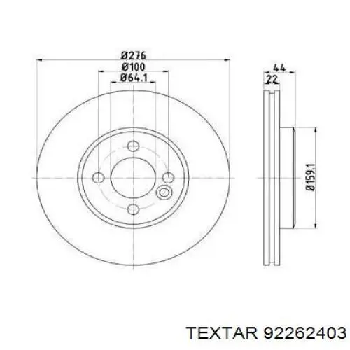 92262403 Textar freno de disco delantero