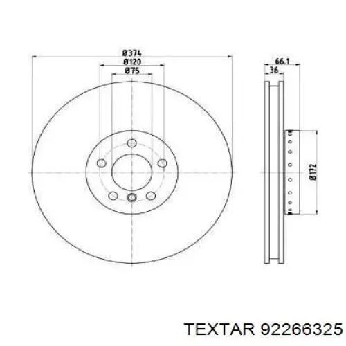 92266325 Textar freno de disco delantero