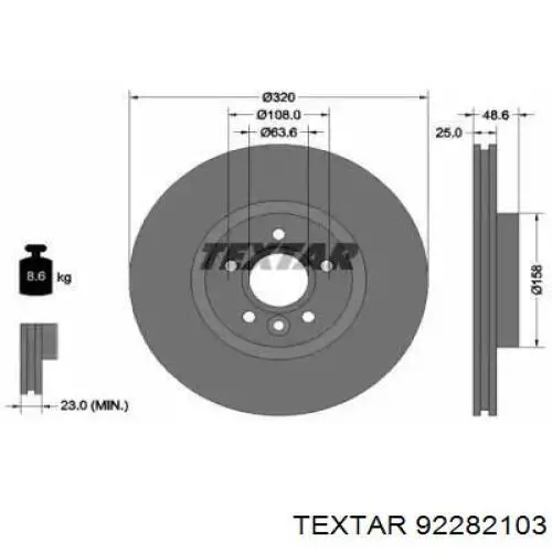 92282103 Textar freno de disco delantero