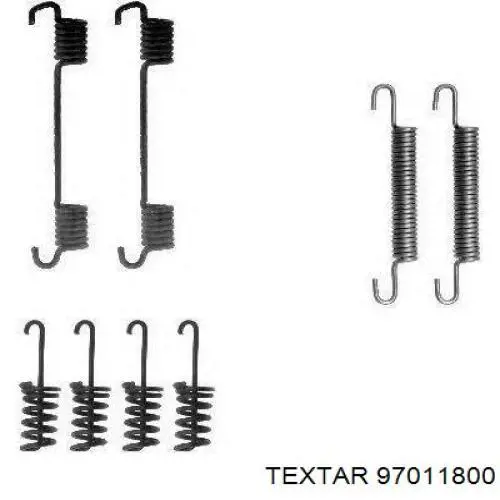 97011800 Textar kit de montaje, zapatas de freno traseras