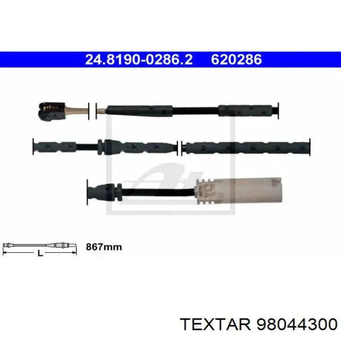98044300 Textar contacto de aviso, desgaste de los frenos