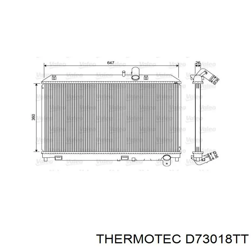 D73018TT Thermotec radiador refrigeración del motor