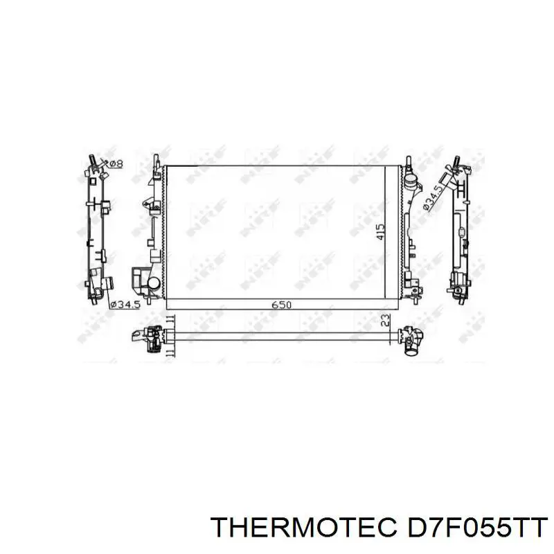 D7F055TT Thermotec radiador refrigeración del motor