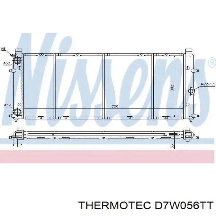 D7W056TT Thermotec radiador refrigeración del motor