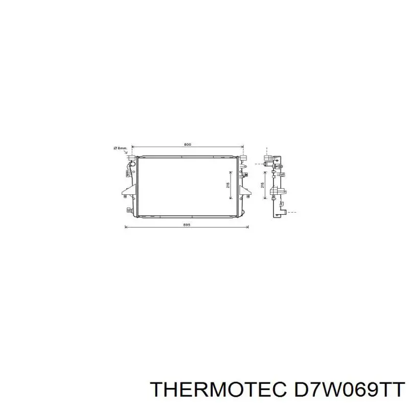 D7W069TT Thermotec radiador refrigeración del motor