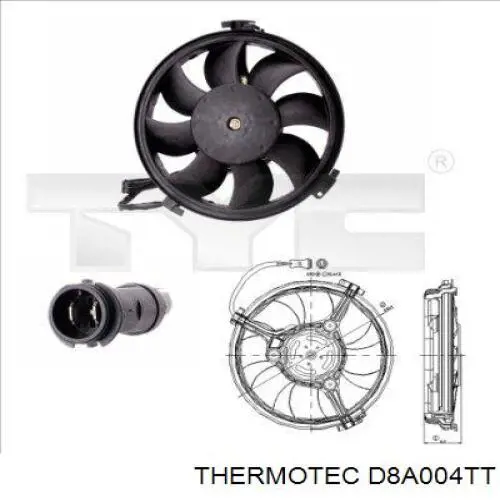 D8A004TT Thermotec ventilador (rodete +motor refrigeración del motor con electromotor completo)