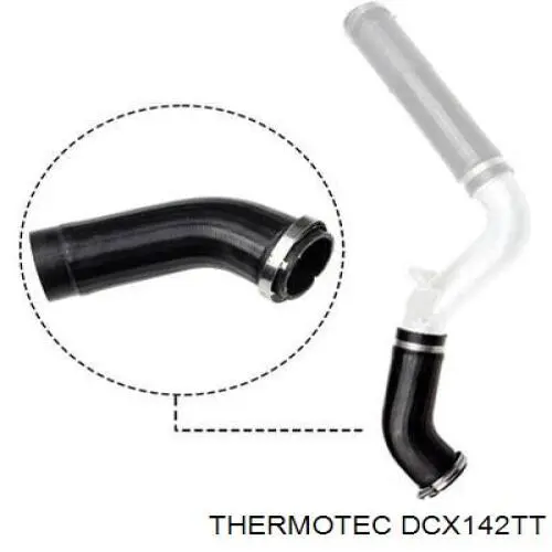 DCX142TT Thermotec tubo flexible de aire de sobrealimentación inferior izquierdo