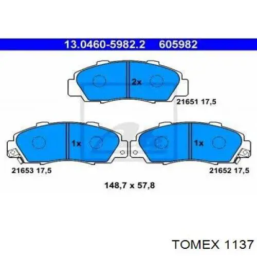 1137 Tomex pastillas de freno delanteras