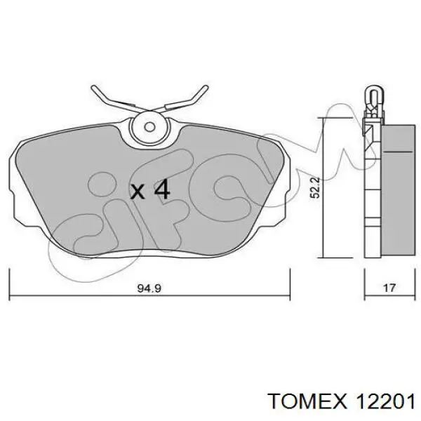 12201 Tomex pastillas de freno delanteras