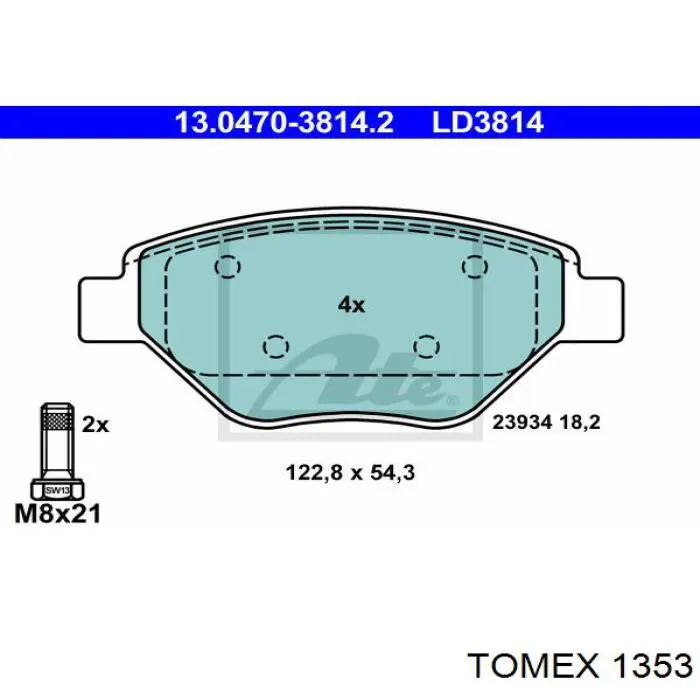 1353 Tomex pastillas de freno delanteras