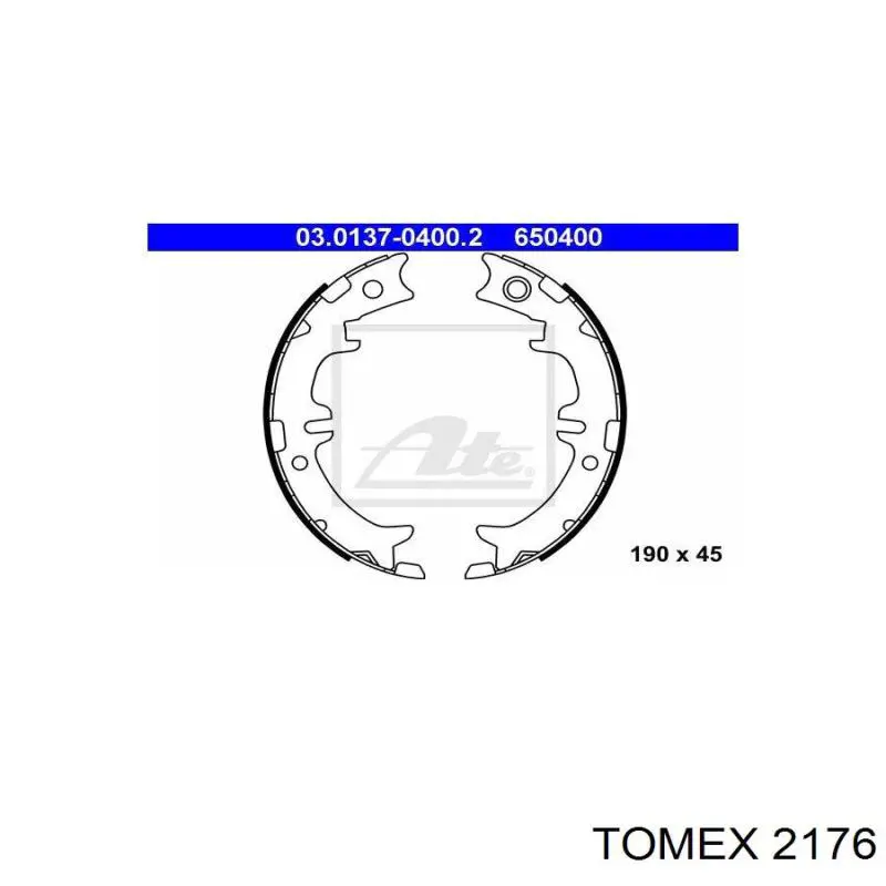 2176 Tomex juego de zapatas de frenos, freno de estacionamiento