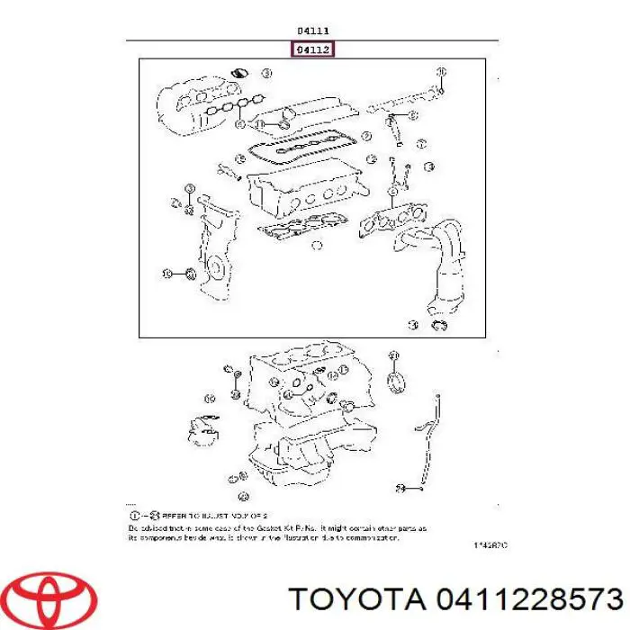 411228572 Toyota juego de juntas de motor, completo, superior