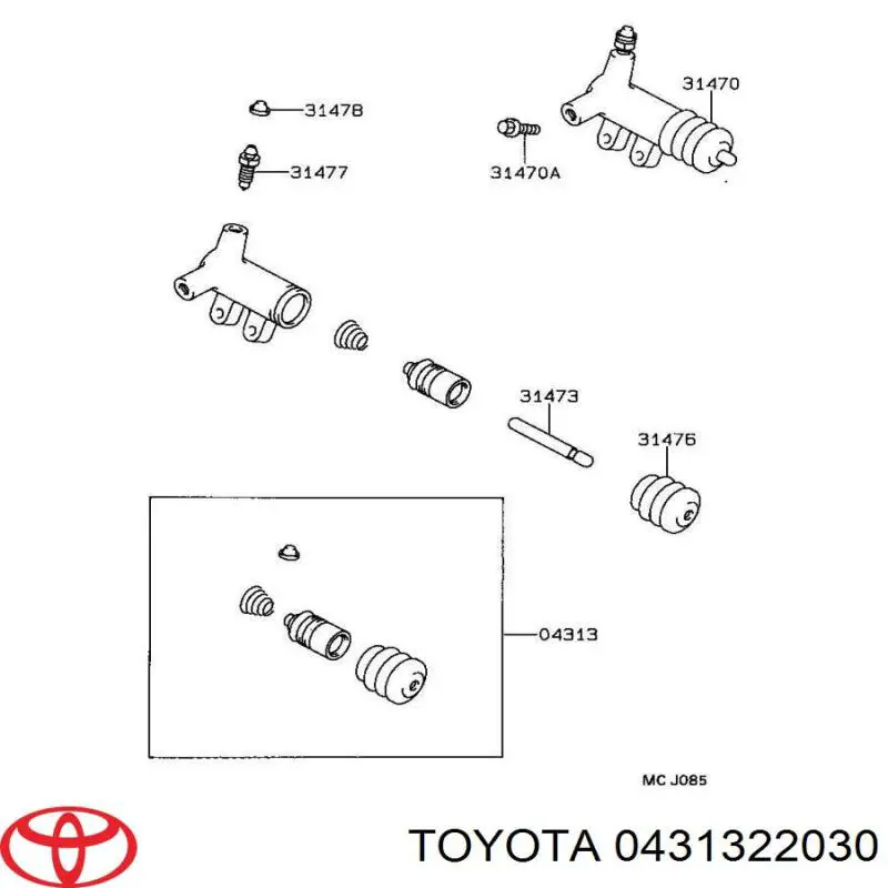  Kit de reparación del cilindro receptor del embrague para Toyota Carina T19