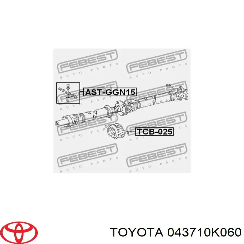 043710K060 Toyota cruceta de árbol de cardán trasero