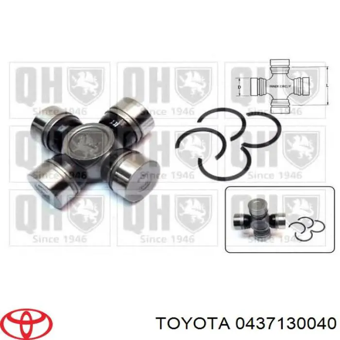 0437130040 Toyota cruceta de árbol de cardán trasero