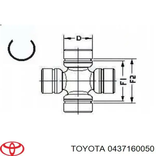 0437160050 Toyota cruceta de árbol de cardán delantero