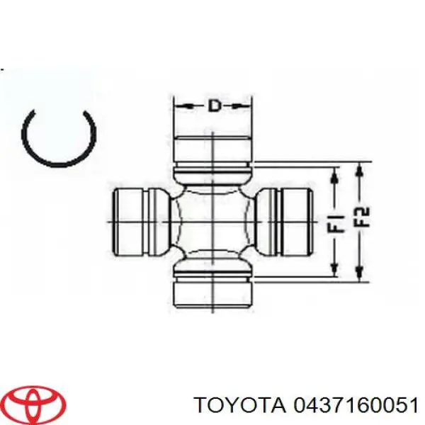 0437160051 Toyota cruceta de árbol de cardán delantero