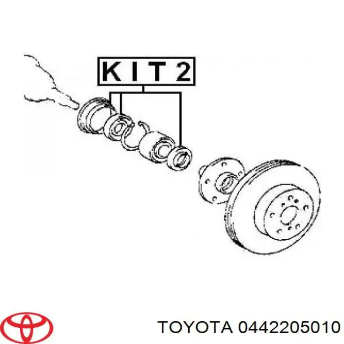 0442205010 Toyota anillo retén, cubo de rueda delantero