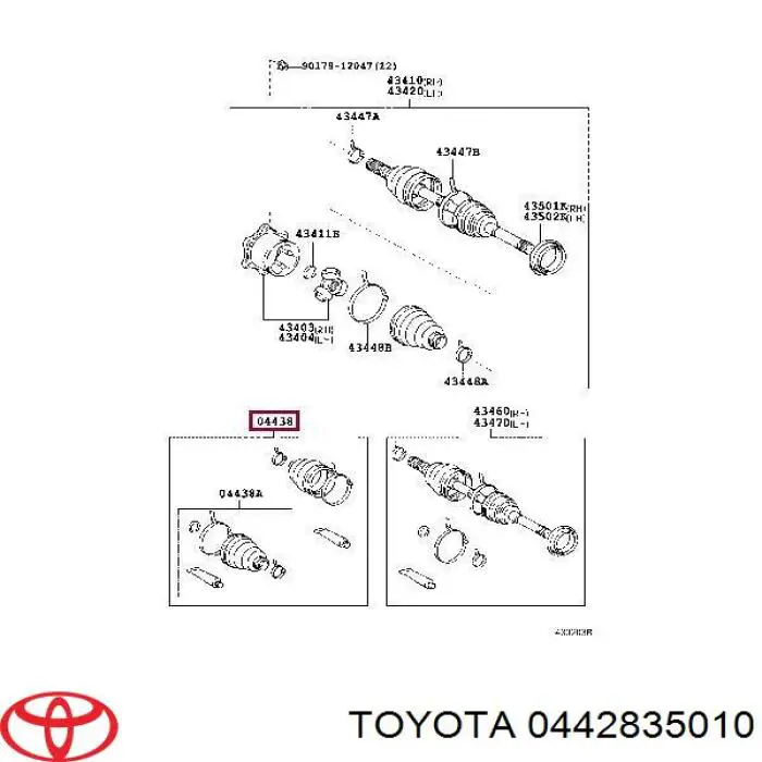  Fuelle, árbol de transmisión delantero exterior para Toyota Hilux N