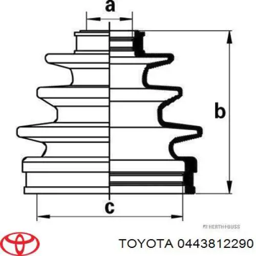 443812290 Toyota juego de fuelles, árbol de transmisión delantero