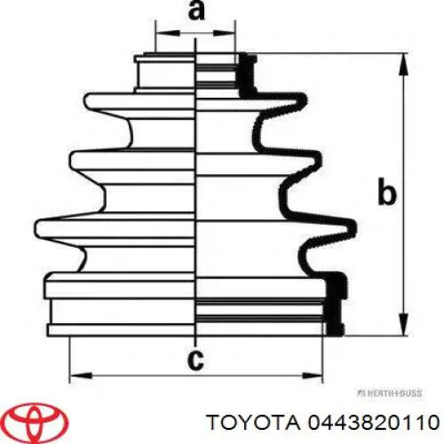 0443820110 Toyota fuelle, árbol de transmisión delantero exterior