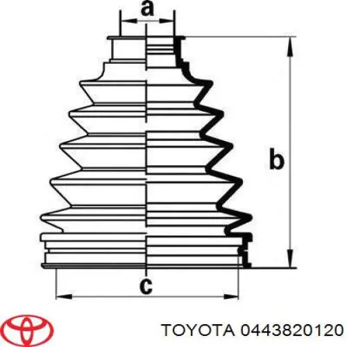 0443820120 Toyota fuelle, árbol de transmisión delantero exterior