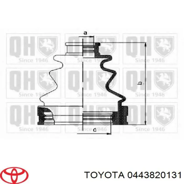 0443820131 Toyota juego de fuelles, árbol de transmisión delantero