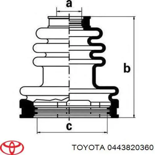 0443820360 Toyota fuelle, árbol de transmisión delantero exterior