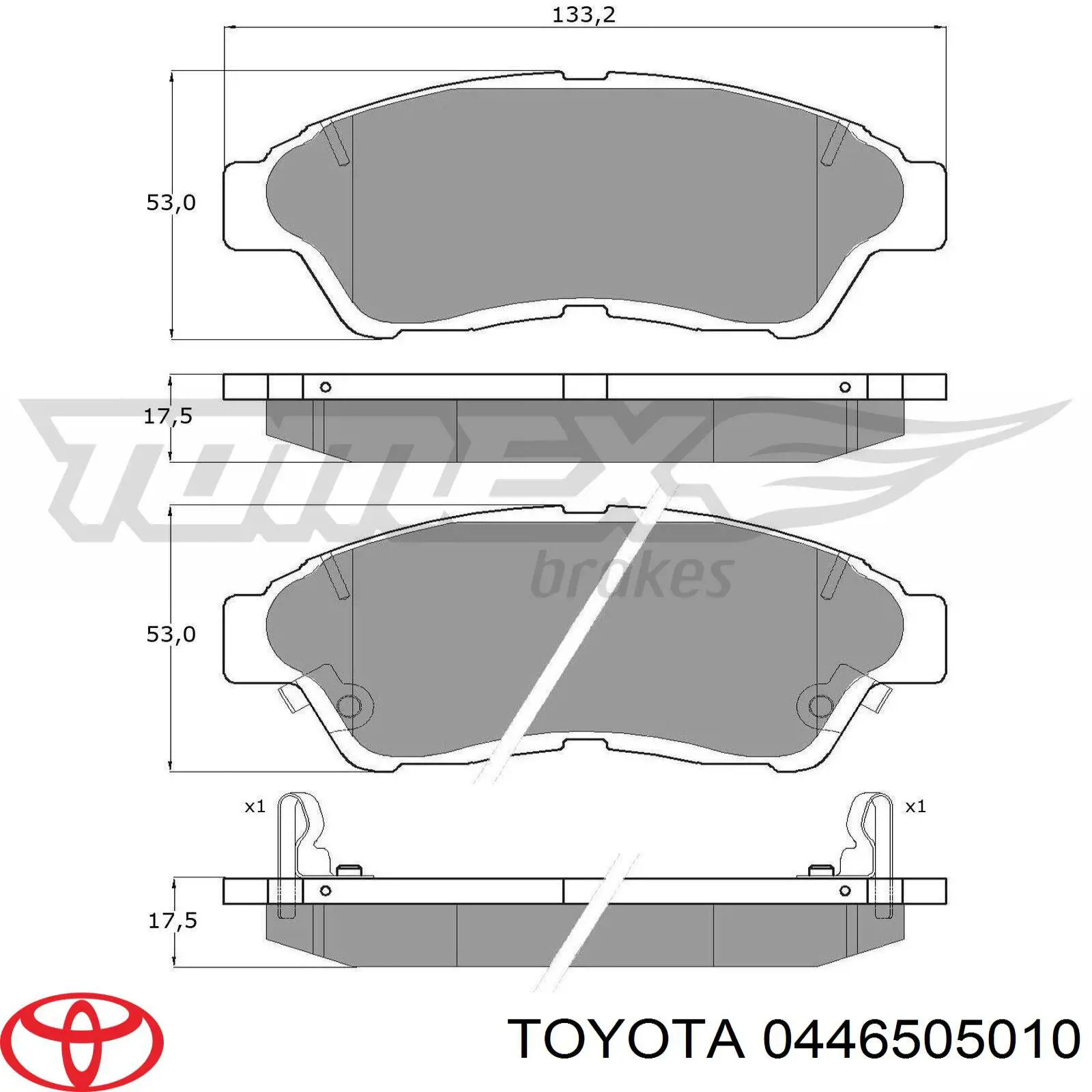 0446505010 Toyota pastillas de freno delanteras