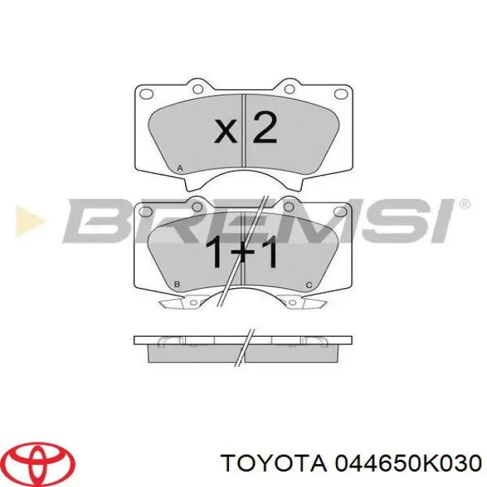 044650K030 Toyota pastillas de freno delanteras