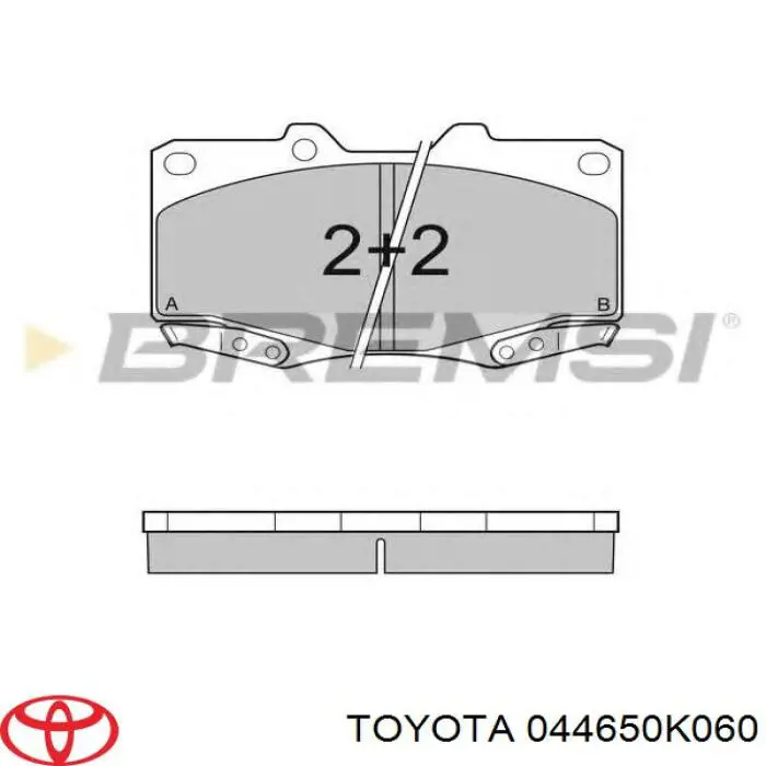 044650K060 Toyota pastillas de freno delanteras