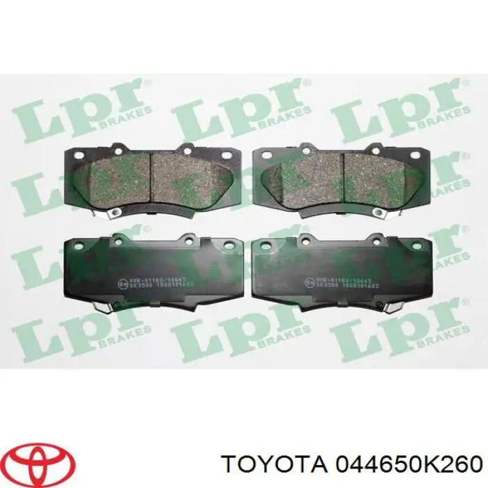 044650K260 Toyota pastillas de freno delanteras