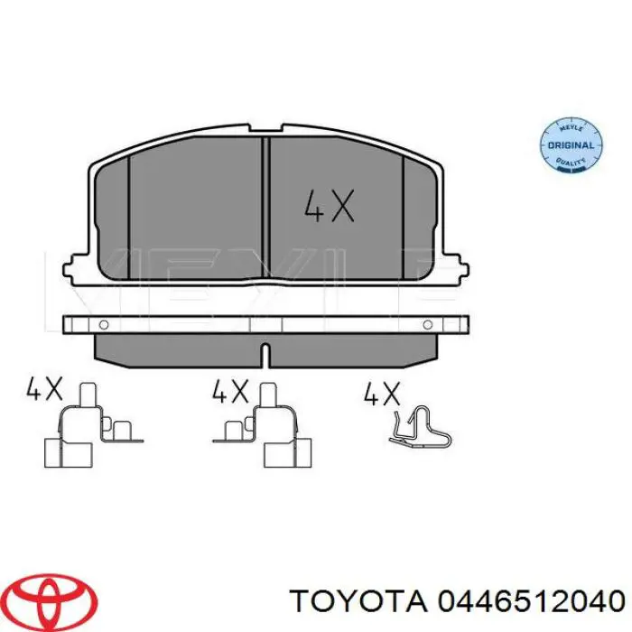 0446512040 Toyota pastillas de freno delanteras