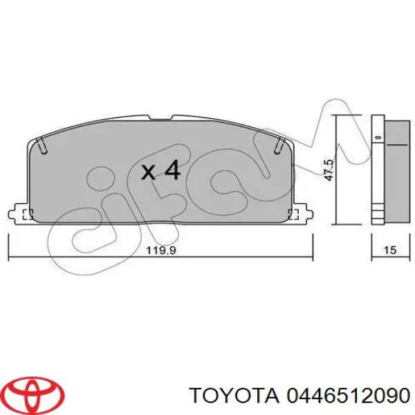 0446512090 Toyota pastillas de freno delanteras