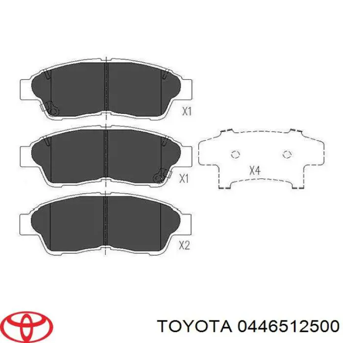 0446512500 Toyota pastillas de freno delanteras