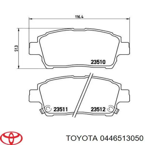 0446513050 Toyota pastillas de freno delanteras