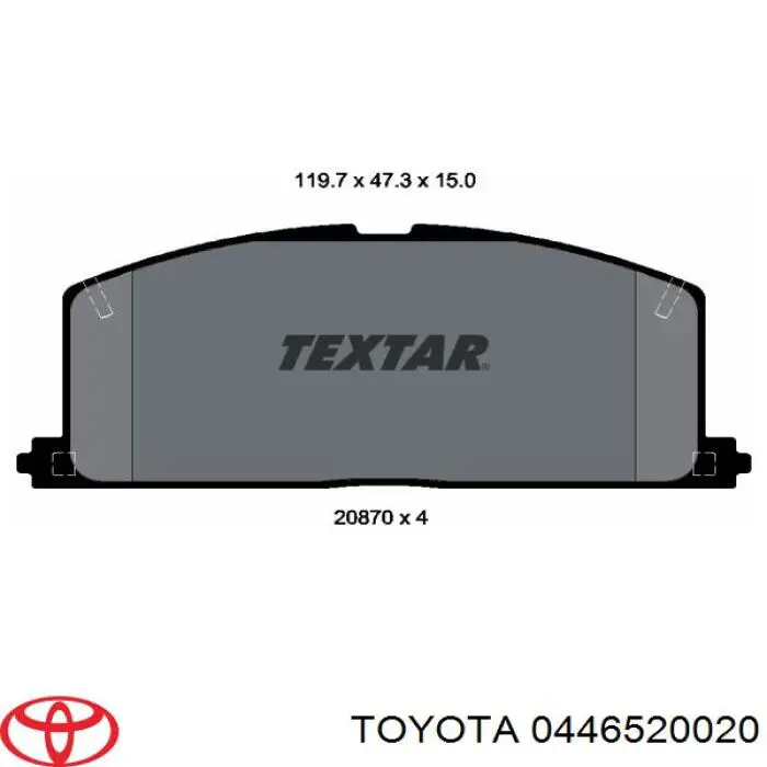 0446520020 Toyota pastillas de freno delanteras