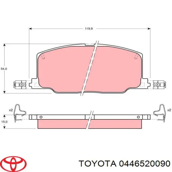 0446520090 Toyota pastillas de freno delanteras