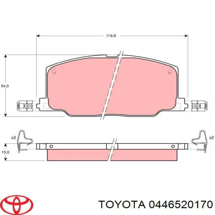 0446520170 Toyota pastillas de freno delanteras