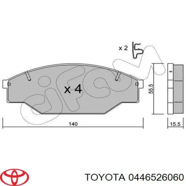 0446526060 Toyota pastillas de freno delanteras